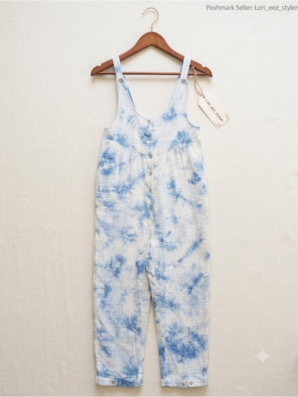 Urban Outfitters Light Blue Tie-Dye Jumpsuit